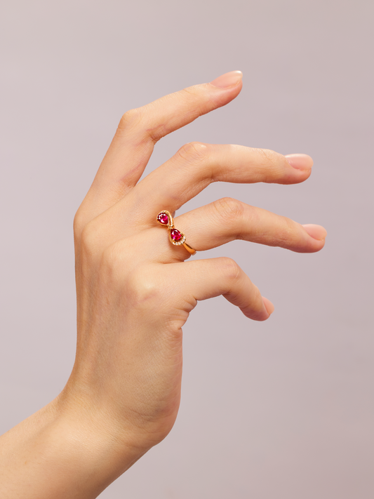 PetalPhase Cherry Bow Ring