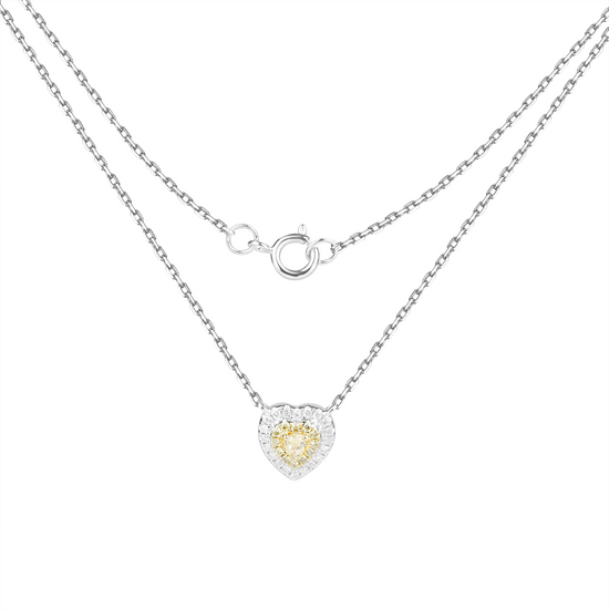 Necklace with a heart-shaped pendant on a white background