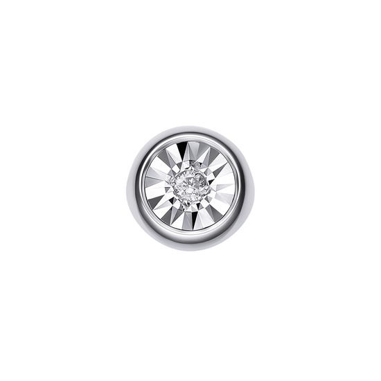 Single stud earring with a clear gemstone on a white background