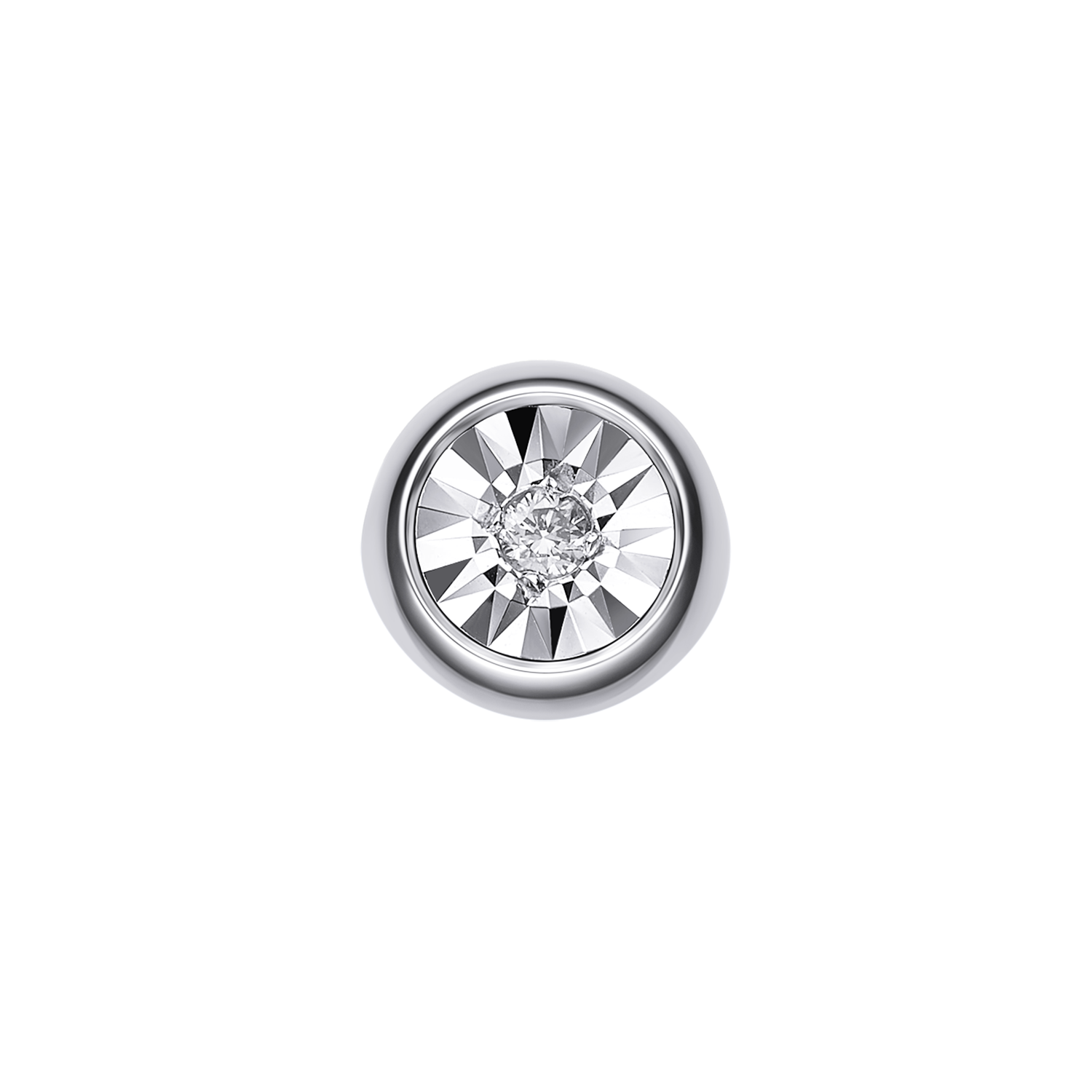 Single stud earring with a clear gemstone on a white background